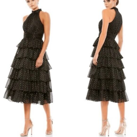 MAC DUGGAL 49510 Layered Polka Dot Cocktail Dress Size 0 New w/ Tag MSRP $398 - Picture 1 of 9